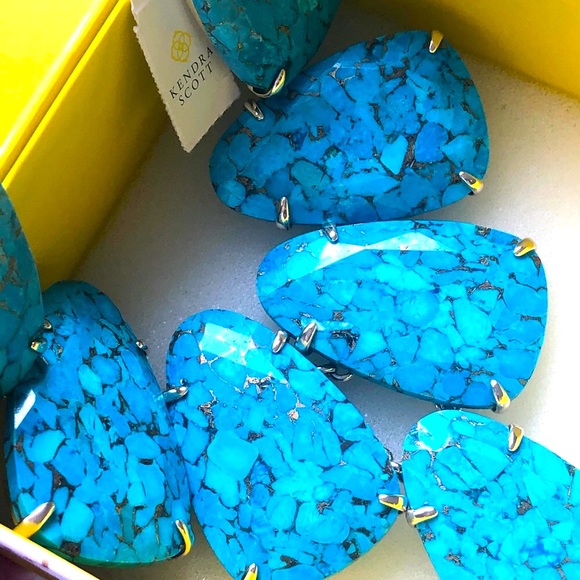 Kendra Scott Jewelry - NWT Kendra Scott RARE & RETIRED Harlow Bronze Veined Turquoise & Yellow Gold😊